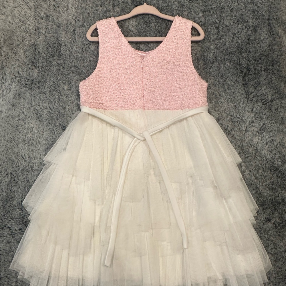 Pink and White Ruffle Dress - Picture 2 of 2